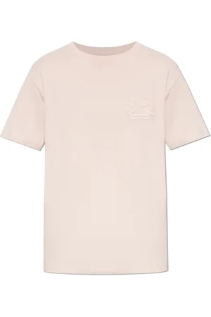 Etro Tops, Heren, Roze, XL, Katoen, Katoenen T-shirt met Geborduurd Logo