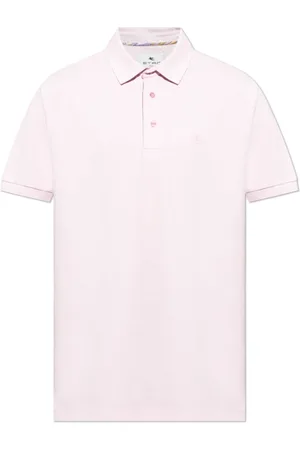 Etro Tops, Heren, Roze, M, Katoen, Polo met Geborduurd Logo