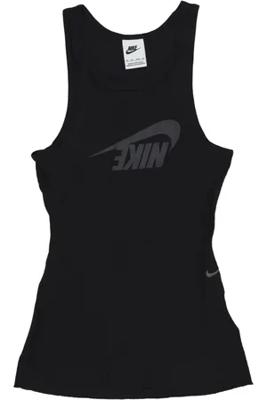 Nike Tops, Dames, Zwart, XS, Katoen, Rib Tanktop voor Dames Sportkleding