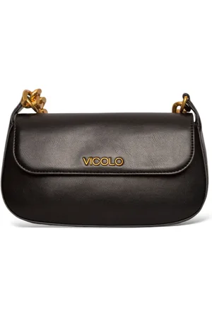 VICOLO Tassen, Dames, Zwart, ONE Size, Eco-lederen schoudertas in Nero
