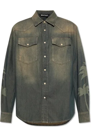 Palm Angels Overhemden, Heren, Blauw, S, Denim, Denim Overhemd