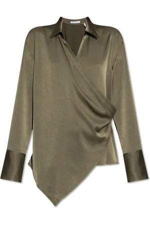 Helmut Lang Blouses & Shirts, Dames, Groen, M, Losvallend overhemd