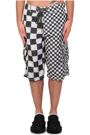 ERL Korte broeken, Heren, Veelkleurig, L, Geruite zwemshorts in Checker