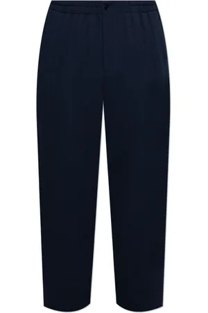 Giorgio Armani Broeken, Heren, Blauw, M, Wol, Wollen broek