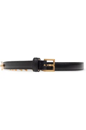 VERSACE Accessoires, Dames, Zwart, 90 CM, Leer, Leren riem