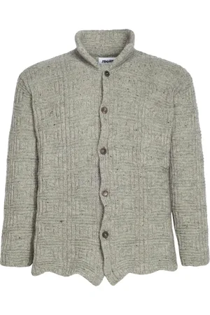 MAGLIANO Truien, Heren, Grijs, L, Wol, Chunky Gebreid Vest met Hoge Kraag