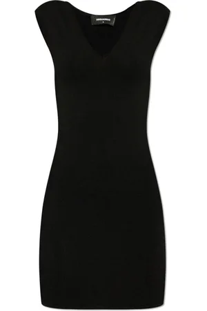 Dsquared2 Kleedjes, Dames, Zwart, L, Polyester, V-hals jurk