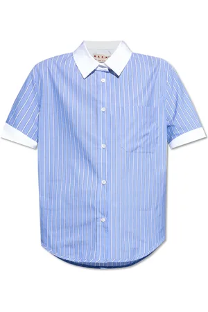 Marni Blouses & Shirts, Dames, Blauw, M, Katoen, Gestreept overhemd