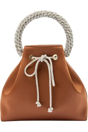 Hibourama Tassen, Dames, Bruin, ONE Size, Satijn, Linda