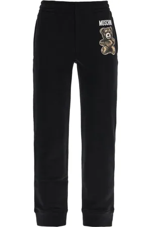 Moschino Broeken, Dames, Zwart, 2Xs, Katoen, Teddy Bear Joggers met Ribbed Cuffs