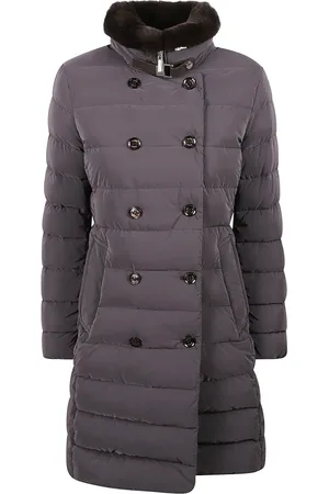 MOORER Mantels, Dames, Bruin, S, Polyester, Bruine donsgevoerde jas