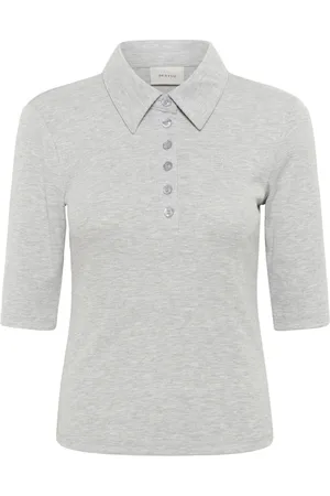 Gestuz Tops, Dames, Grijs, S, Polo Mel Top Grijs T-Shirt
