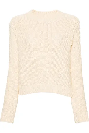 A.P.C. Truien, Dames, Wit, L, Katoen, Beige Katoenmix Gebreide Trui