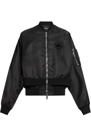 Dsquared2 Jassen, Heren, Zwart, XL, Polyester, Bomberjack met vintage effect