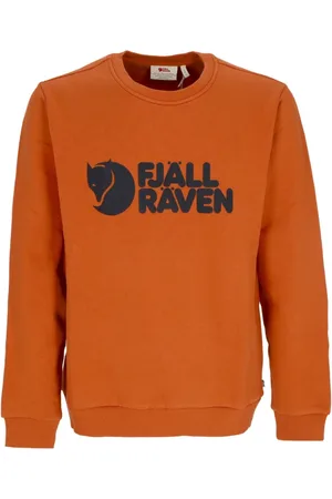 Fjällräven Sweatshirts & Hoodies, Heren, Oranje, XL, Katoen, Terracotta Brown Logo Crewneck Sweatshirt