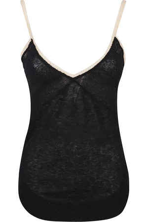 Nº21 Tops, Dames, Zwart, L, Wol, Zwarte Alpaca Wol Top Gemaakt in Italië