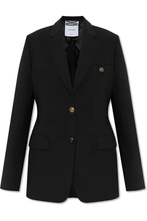 Moschino Jassen, Dames, Zwart, S, Blazer met zakken