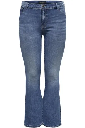 ONLY Jeans, Dames, Blauw, 5XL L32, Denim, Flared Denim Freewear Jeans