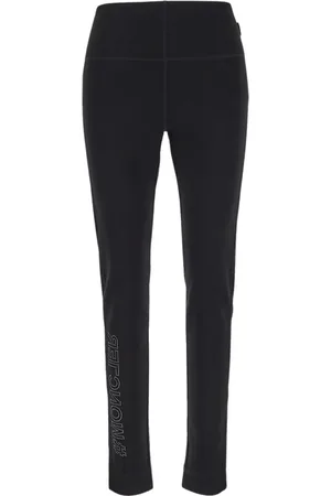Moncler Broeken, Dames, Zwart, M, Polyamide Logo Broek
