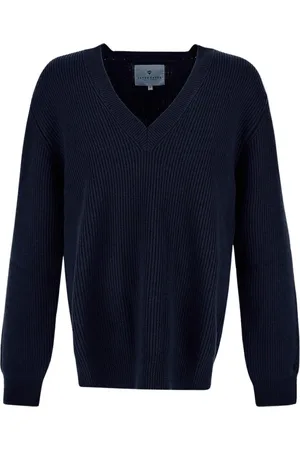 Seven Gauge Truien, Heren, Blauw, 2Xl, Wol, Wollen Gebreide Hals-V