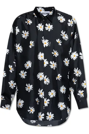 Moschino Overhemden, Heren, Zwart, M, Zijden overhemd