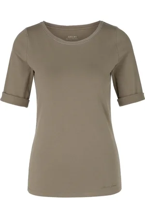Marc Cain Tops, Dames, Grijs, S, Katoen, Casual T-shirt met halve mouwen