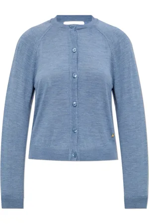 Moschino Truien, Dames, Blauw, 2Xs, Wol, Cardigan met uitsparing
