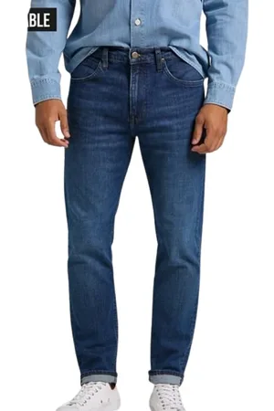 Lee Jeans, Heren, Blauw, W36, Katoen, Slim Fit High Waist Zip Fly Jeans