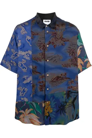 MAGLIANO Overhemden, Heren, Zwart, S, Vintage Hawaïaans Surplus Shirt