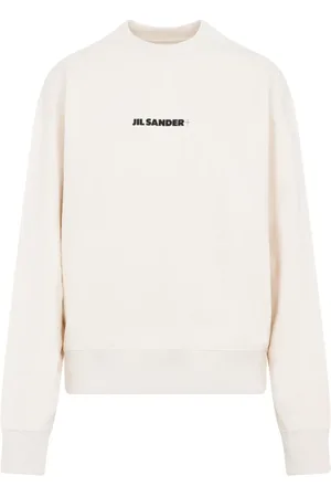 Jil Sander Sweatshirts & Hoodies, Dames, , M, Katoen, Neutrale Katoenen Crew Neck Sweatshirt