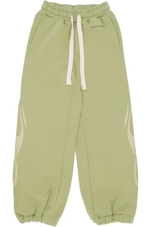 Vision Of Super Broeken, Dames, Groen, L, Katoen, Flames Lichtgewicht Trainingsbroek Groen/Wit