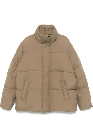 Etudes Jassen, Heren, Bruin, M, Nylon, Tan Donsjack Minimalistisch Ontwerp