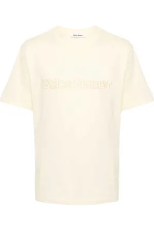 WALES BONNER Tops, Heren, , L, Katoen, Logo Patch Geel T-shirt Unisex