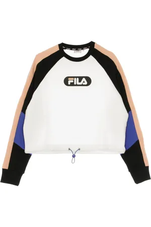 Fila Sweatshirts & Hoodies, Dames, Veelkleurig, M, Kleur Blok Cropped Crewneck Sweatshirt