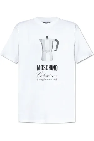 Moschino Tops, Heren, Wit, S, Katoen, T-shirt met print