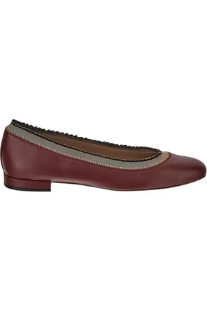 ULLA JOHNSON Schoenen, Dames, Rood, 39 EU, Leer, Ruffle Balletschoen in Nappa Leer