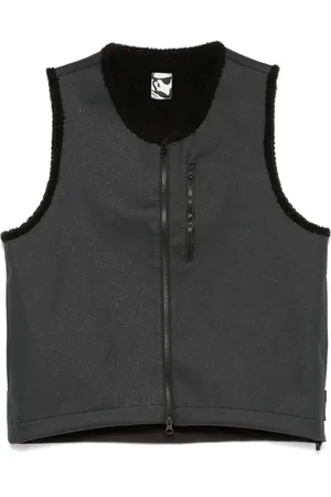 GR10K Jassen, Heren, Grijs, M, Polyester, Technische Asphalt Vest met Shearling Voering