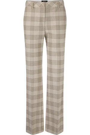 Marc Cain Broeken, Dames, Veelkleurig, M, Wol, Moderne Elegantie Geruite Broek
