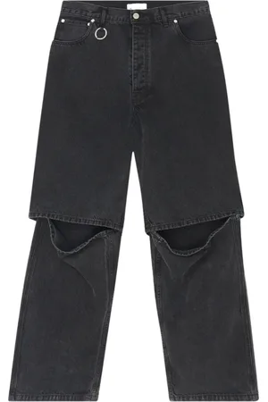 Etudes Jeans, Heren, Zwart, M, Denim, Zwart Gewassen Baggy Denim Broek