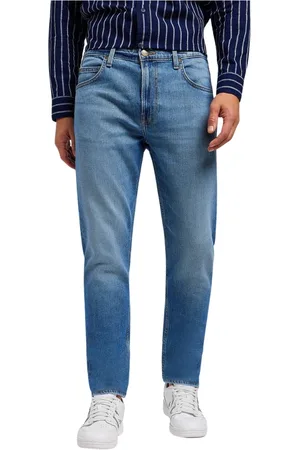 Lee Jeans, Heren, Blauw, W32 L32, Katoen, Slim Straight Regular Fit Jeans