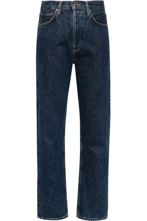 AGOLDE Jeans, Dames, Blauw, W25, Hoge taille rechte pijp jeans