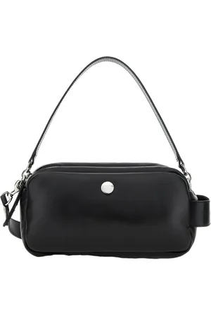 Hogan Tassen, Dames, Zwart, ONE Size, Leer, Zwarte Leren Schoudertas Bam Bam