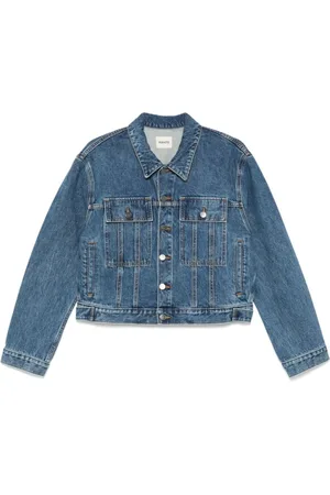 Khaite Jassen, Dames, Blauw, M, Denim, Blauwe Denim Jas met Knoopsluiting