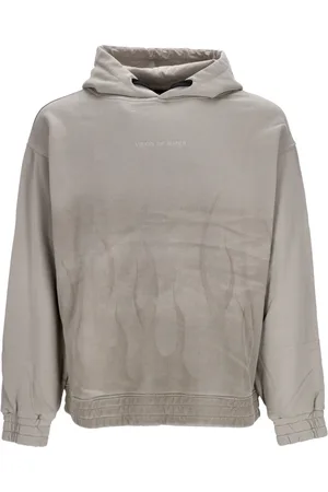 Vision Of Super Sweatshirts & Hoodies, Heren, Grijs, M, Katoen, Flames Hoodie London Fog Men