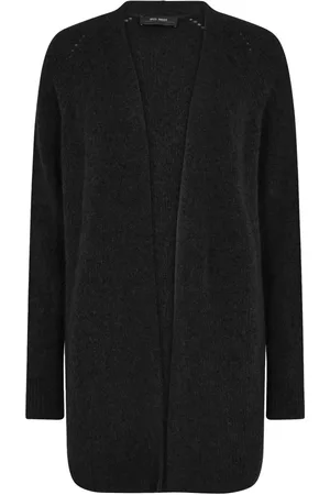 Mos Mosh Truien, Dames, Zwart, M, Wol, Zwart Lang Vest Alpaca Wolmix