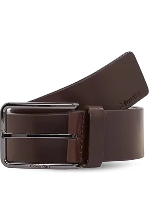 Calvin Klein Accessoires, Heren, Bruin, 105 CM, Leer, Leren Riem Herfst/Winter Collectie