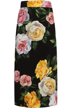 Dolce & Gabbana Rokken, Dames, Veelkleurig, S, Hoge Taille Midi Rokken