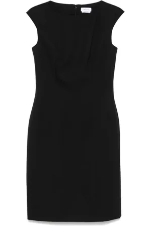 Alexander McQueen Kleedjes, Dames, Zwart, S, Wol, Zwarte Wollen Mouwloze Jurk