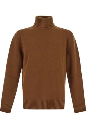Seven Gauge Truien, Heren, Bruin, L, Wol, Wollen Turtleneck Sweater