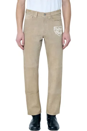 HUMAN MADE Broeken, Heren, , M, Suède, Logo Print Suède Broek
